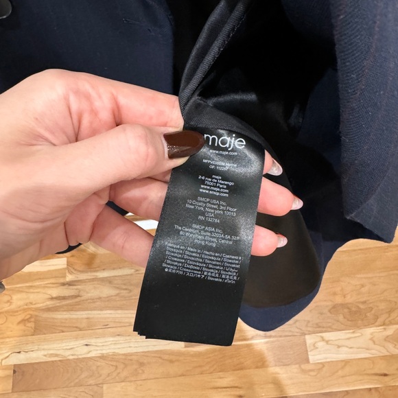 Maje navy and red pinstripe double breasted blazer - Picture 4 of 4